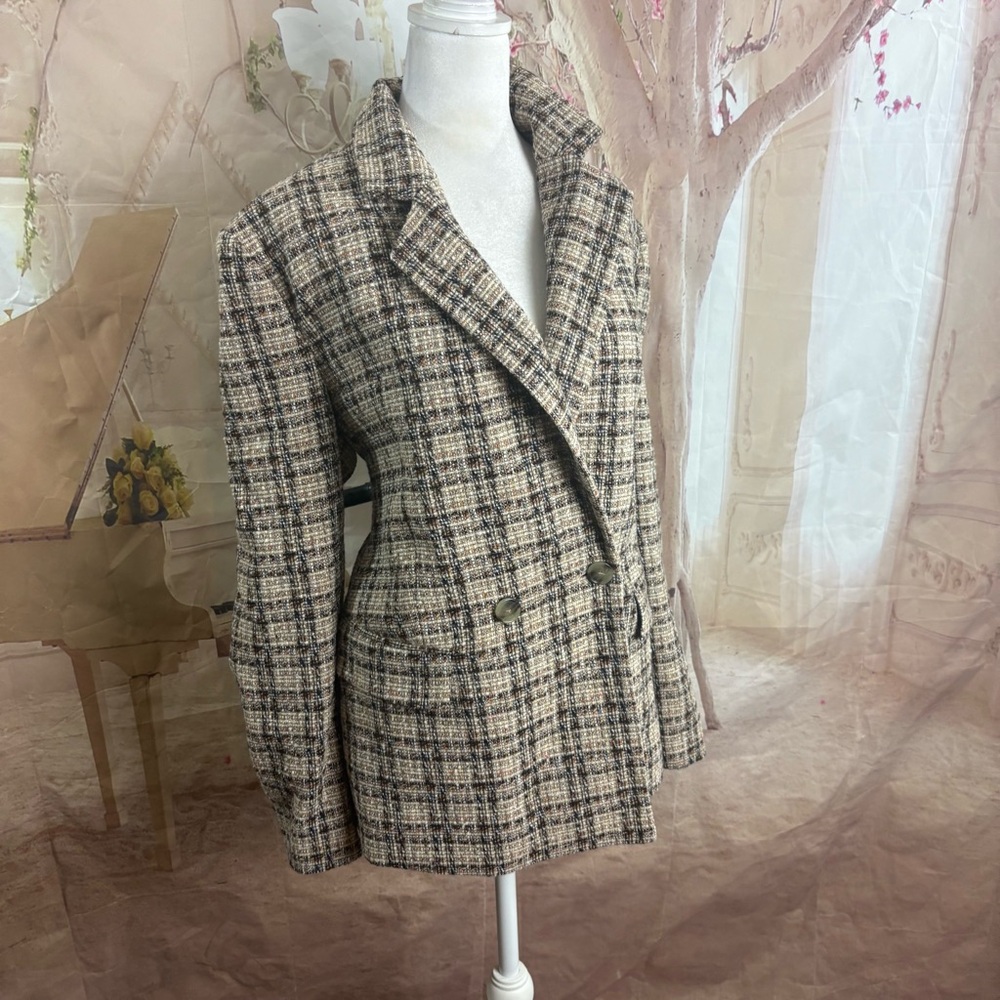 NEW Boss Janka Double Breasted Checkered Blazer - Picture 6 of 10